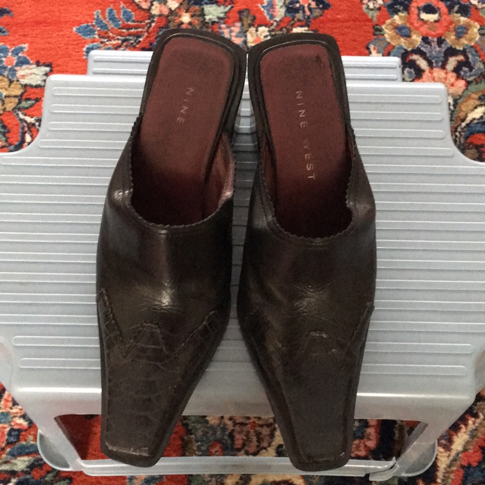 Nine West Black Slides
